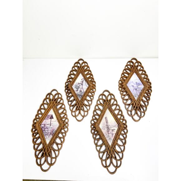 Country Farm Themed Wall Plaques Vintage Wall Art Mid Century kitsch by Homco - Picture 1 of 6